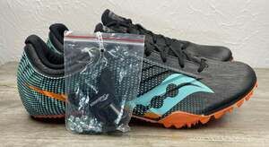 New Saucony Spitfire 5 Womens 8 Black Mint S19055-26 Track & Field Spikes Cleats